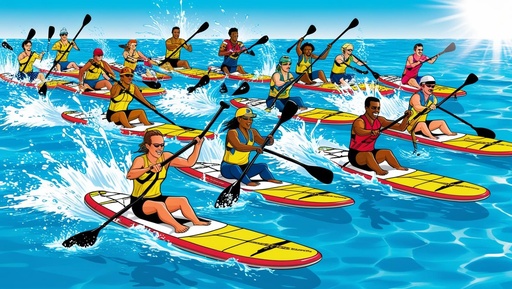 Course de paddle en relais