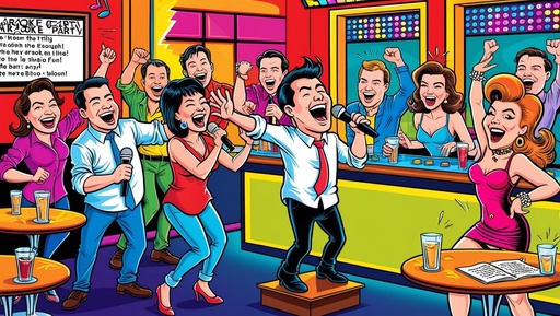 Karaoké dans le bar